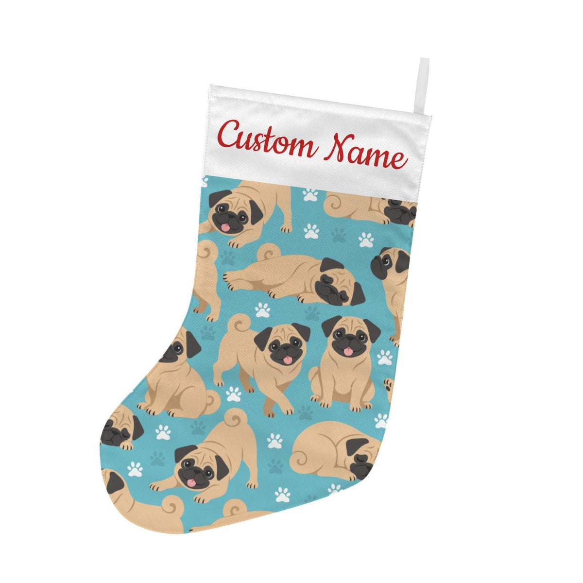 Personalized Pug Christmas Stocking