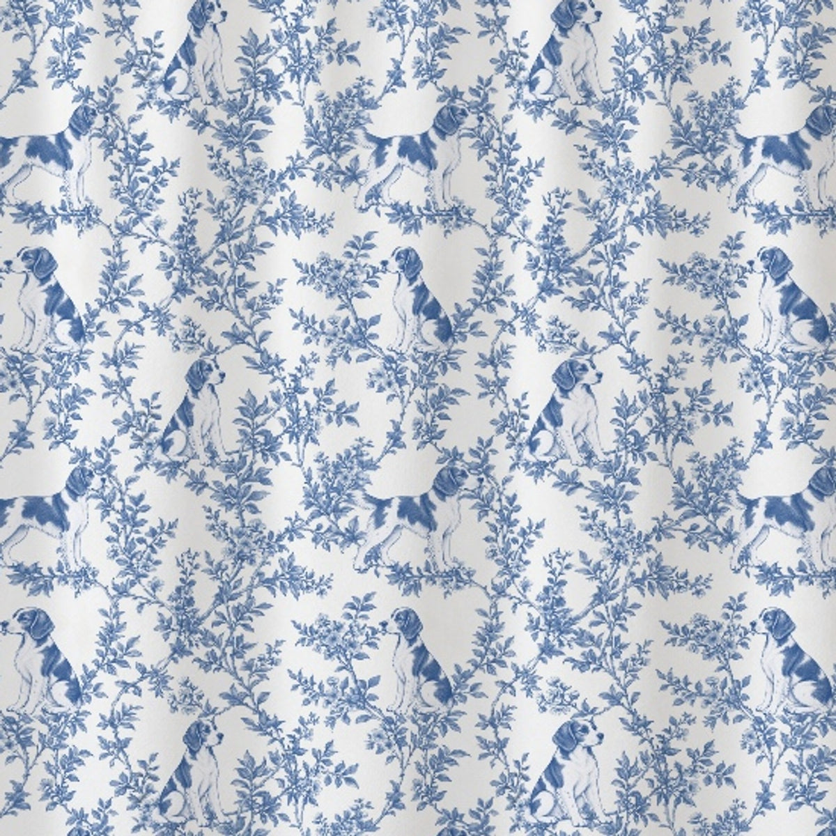 Brittany toile shower curtain — Blue Detail