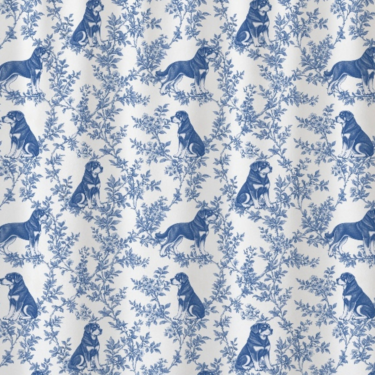 Rottweiler toile shower curtain — Blue Detail