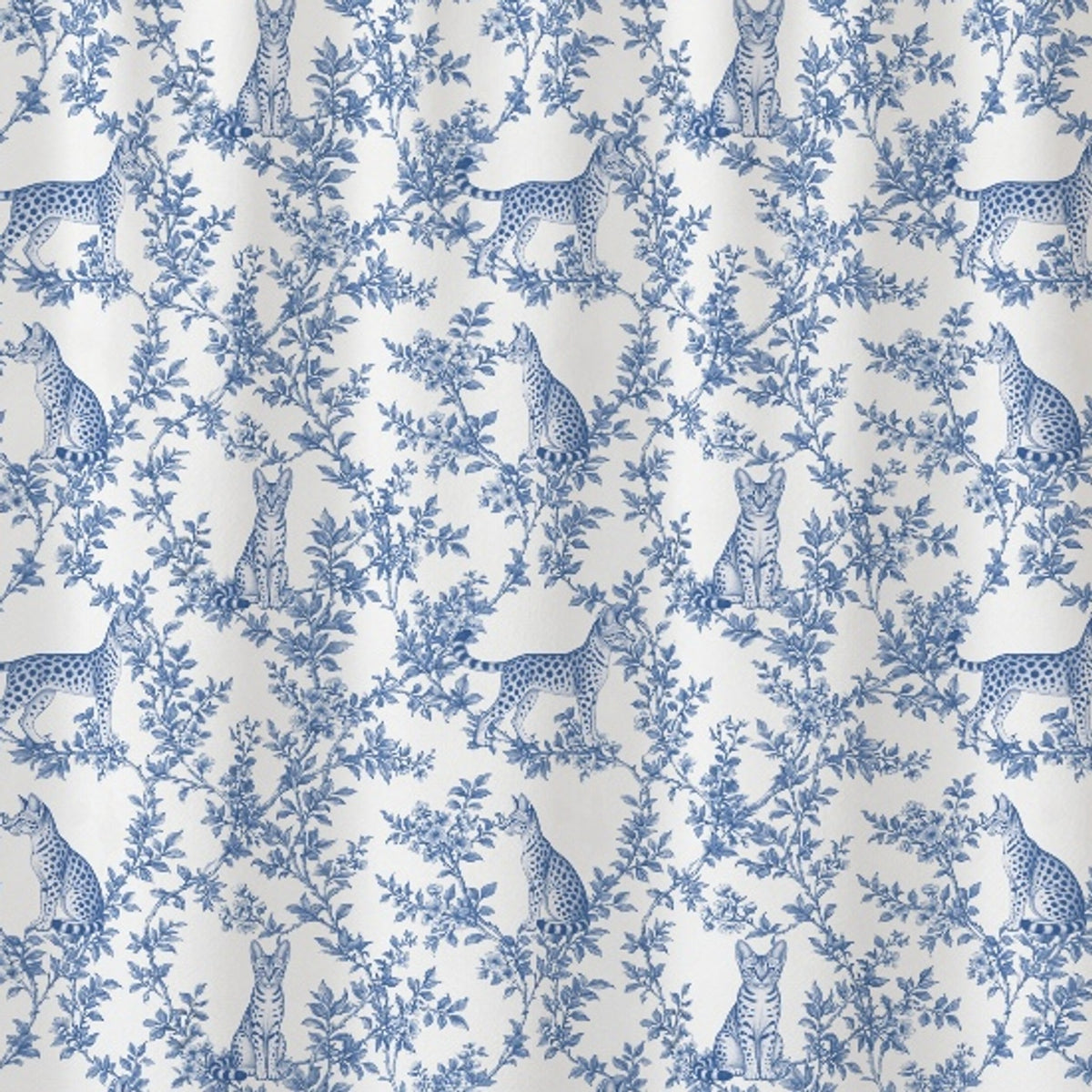 Savannah toile shower curtain — Blue Detail
