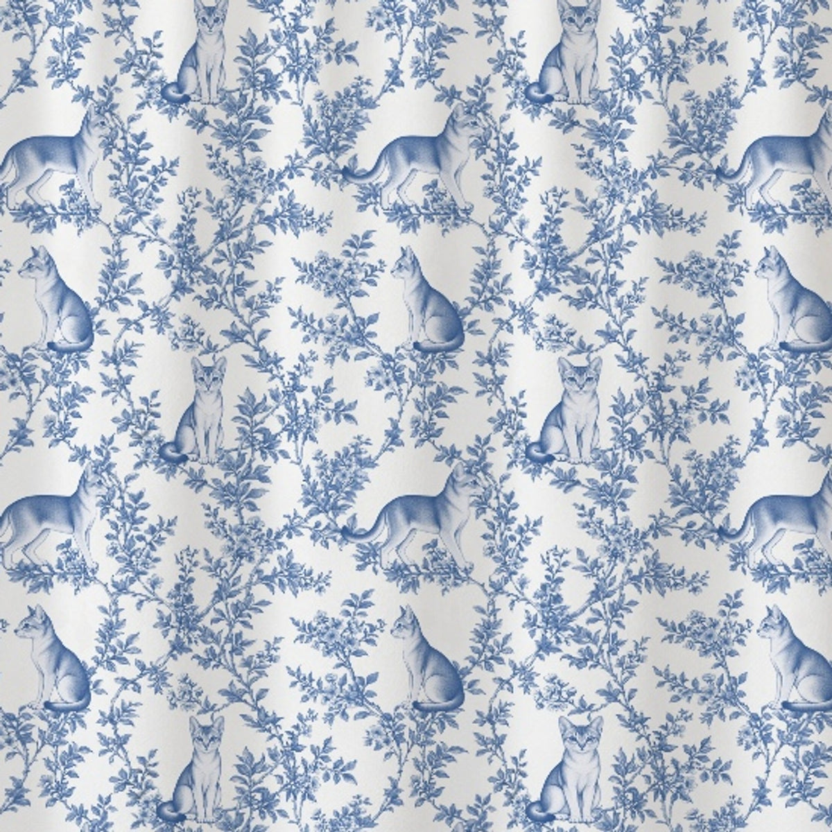Singapura toile shower curtain — Blue Detail