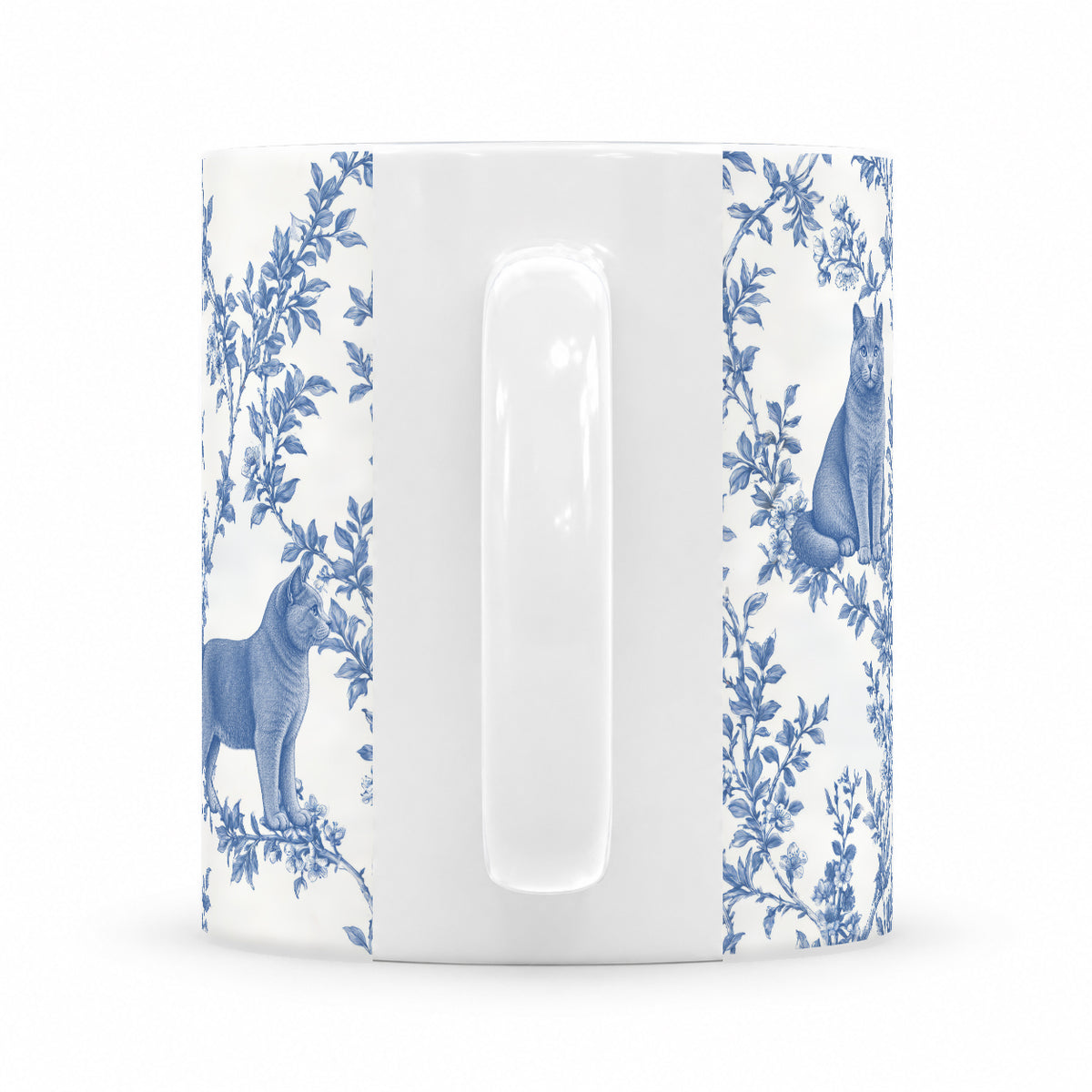 Chartreux toile mug — Blue Handle View