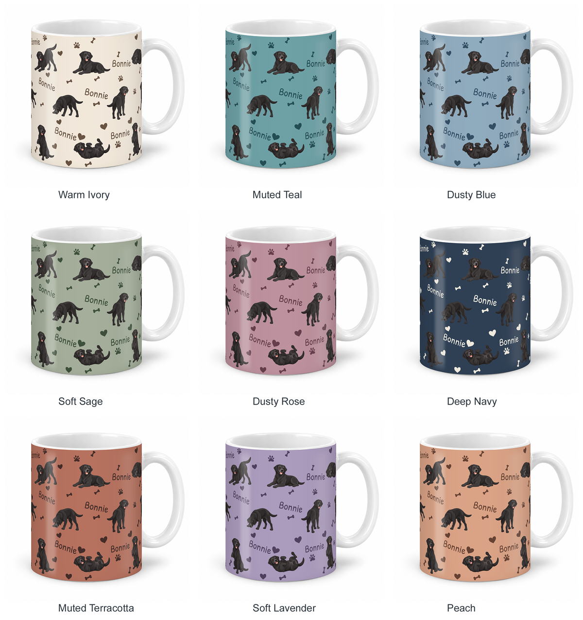 Labrador Retriever personalized name mug — Nine Colors