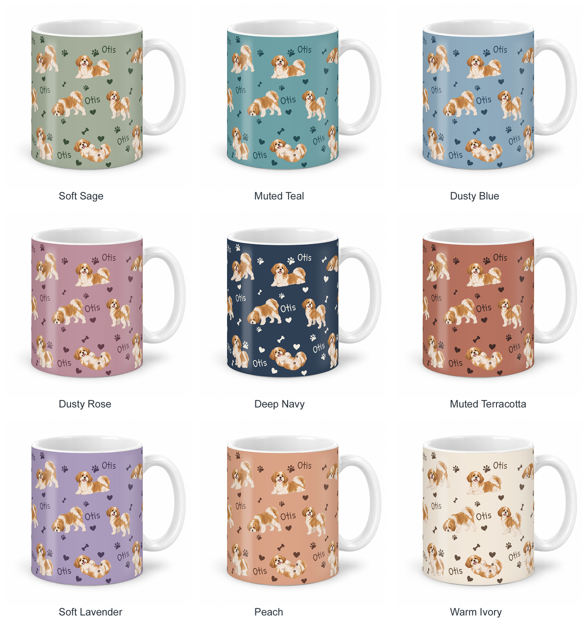 Shih Tzu personalized name mug — Nine Colors