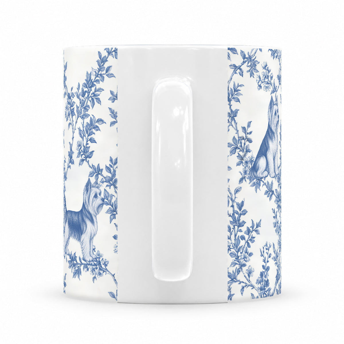 Yorkshire Terrier toile mug — Blue Handle View