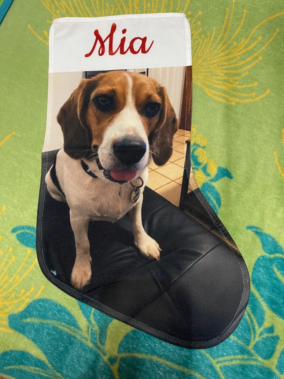 Heike F.'s personalized pet Christmas stocking