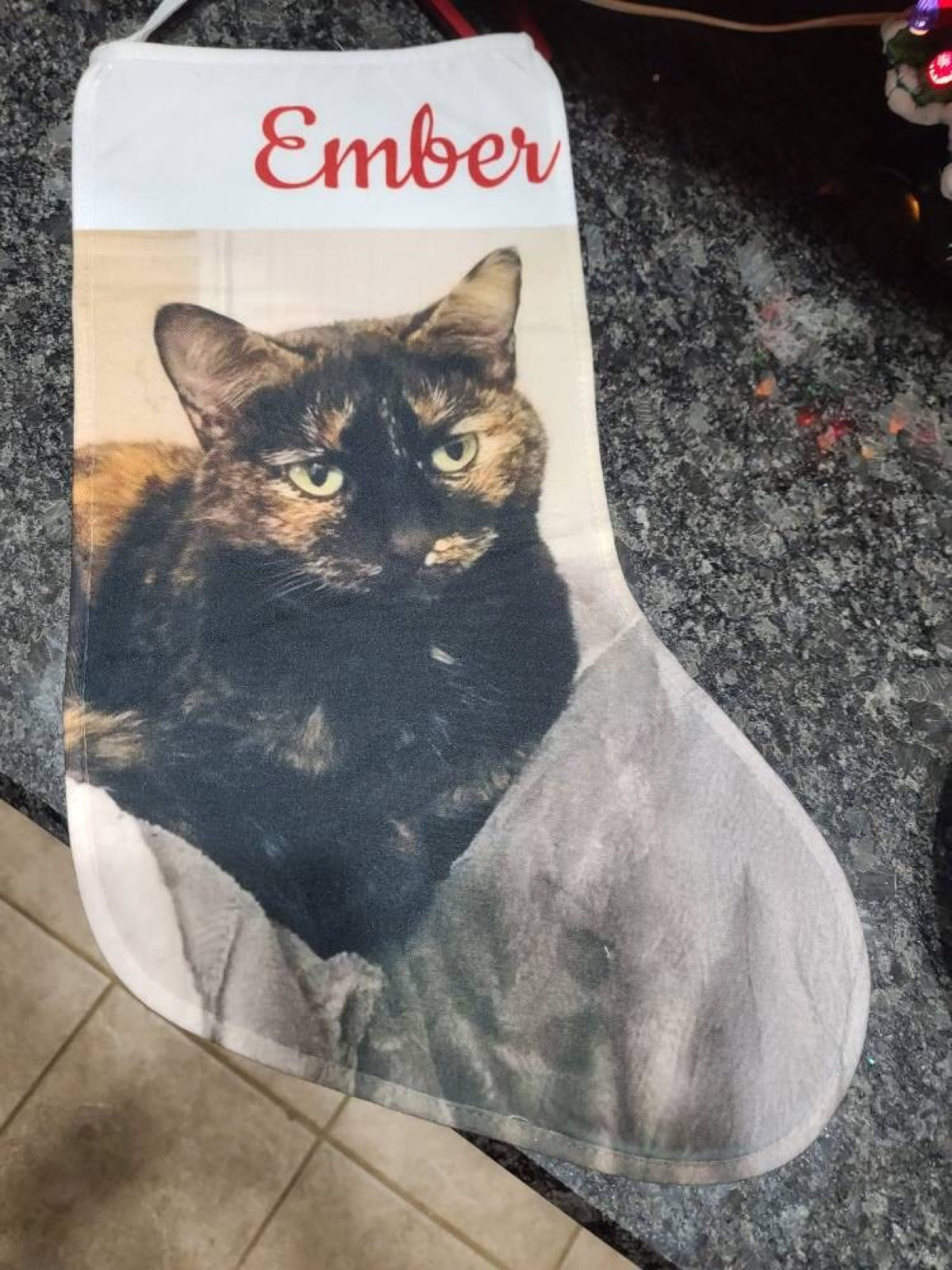 Jennifer R.'s personalized pet Christmas stocking