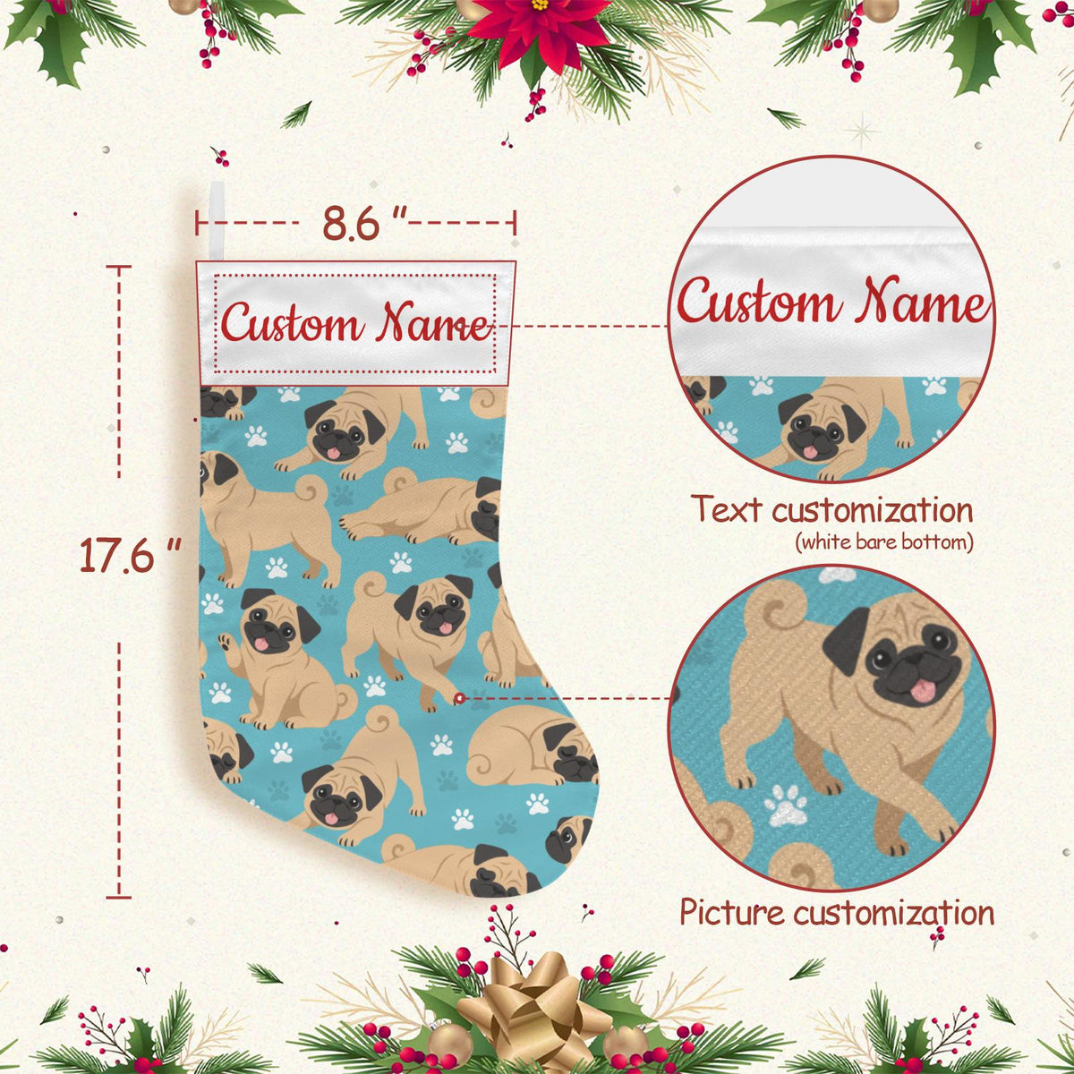 Personalized Pug Christmas Stocking