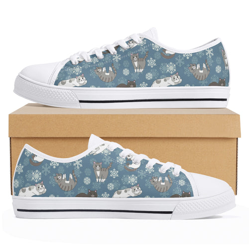 Cat Women's Low Top Canvas Shoes