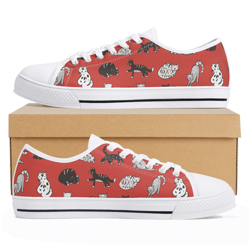 Cat Women's Low Top Canvas Shoes