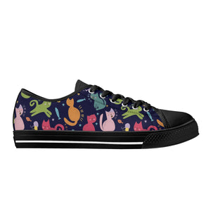 Cat Women's Low Top Canvas Shoes