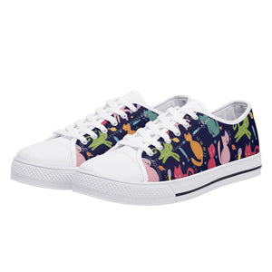 Cat Women's Low Top Canvas Shoes