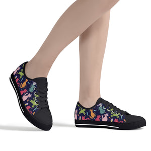 Cat Women's Low Top Canvas Shoes