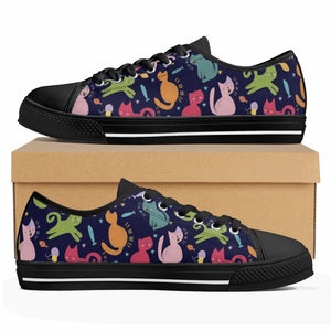 Cat Women's Low Top Canvas Shoes