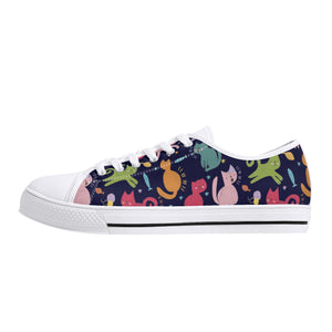 Cat Women's Low Top Canvas Shoes