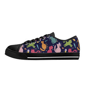 Cat Women's Low Top Canvas Shoes