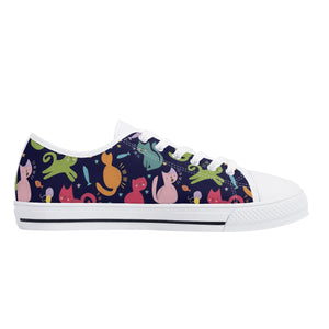 Cat Women's Low Top Canvas Shoes