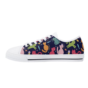 Cat Women's Low Top Canvas Shoes