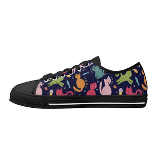 Cat Women's Low Top Canvas Shoes