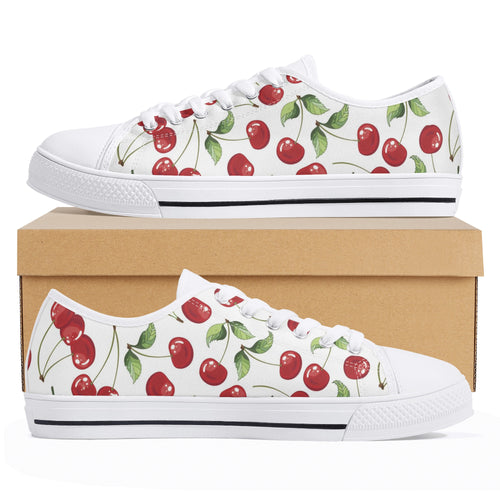 Cherry Women's Low Top Canvas Shoes