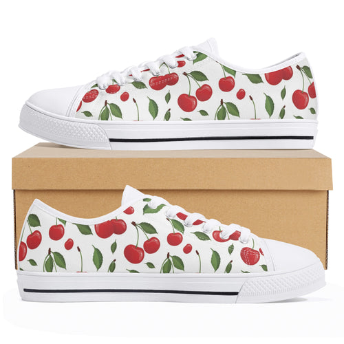 Cherry Women's Low Top Canvas Shoes