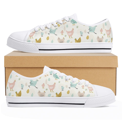 Chicken Women's Low Top Canvas Shoes
