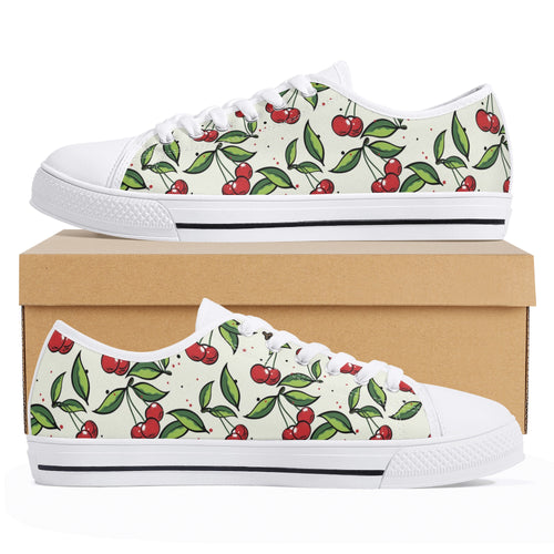 Cherry Women's Low Top Canvas Shoes