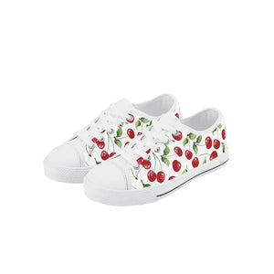 Cherry Kid's Low Top Canvas Shoes