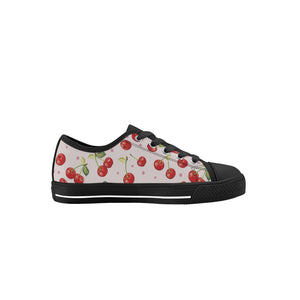 Cherry Kid's Low Top Canvas Shoes