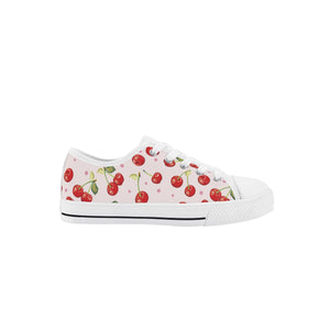 Cherry Kid's Low Top Canvas Shoes