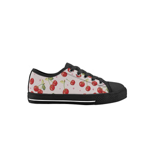 Cherry Kid's Low Top Canvas Shoes