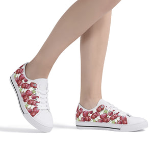 Cherry Women's Low Top Canvas Shoes
