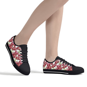 Cherry Women's Low Top Canvas Shoes