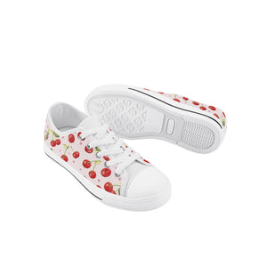 Cherry Kid's Low Top Canvas Shoes