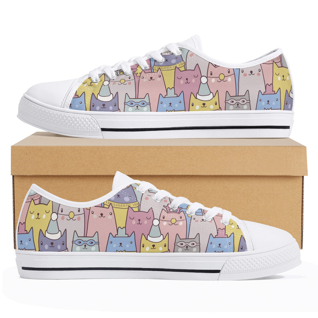 Cat Women's Low Top Canvas Shoes