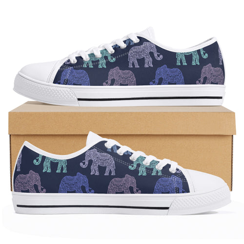 Elephant Women's Low Top Canvas Shoes