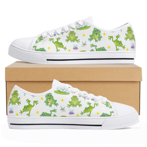 Frog Women's Low Top Canvas Shoes