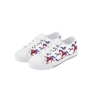 Horse Kid's Low Top Canvas Shoes