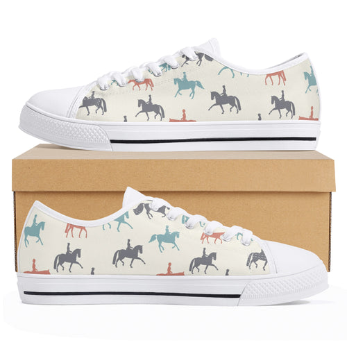 Horse Women's Low Top Canvas Shoes