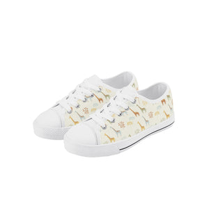 Giraffe Kid's Low Top Canvas Shoes