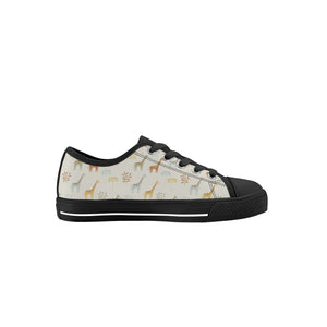Giraffe Kid's Low Top Canvas Shoes