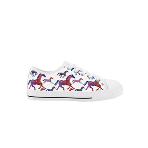 Horse Kid's Low Top Canvas Shoes