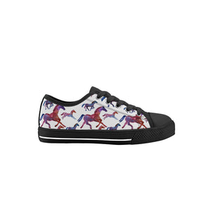 Horse Kid's Low Top Canvas Shoes