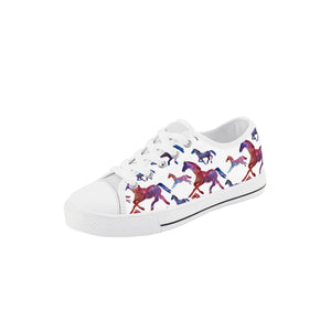 Horse Kid's Low Top Canvas Shoes