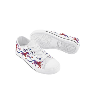 Horse Kid's Low Top Canvas Shoes