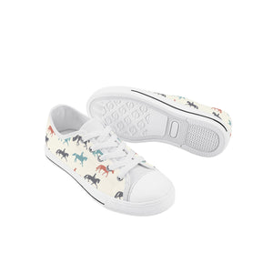 Horse Kid's Low Top Canvas Shoes