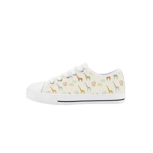 Giraffe Kid's Low Top Canvas Shoes