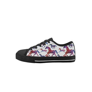 Horse Kid's Low Top Canvas Shoes