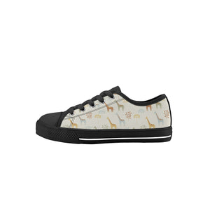 Giraffe Kid's Low Top Canvas Shoes