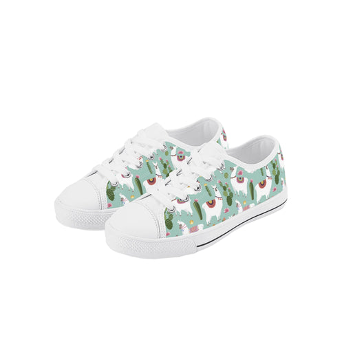 Llama Kid's Low Top Canvas Shoes